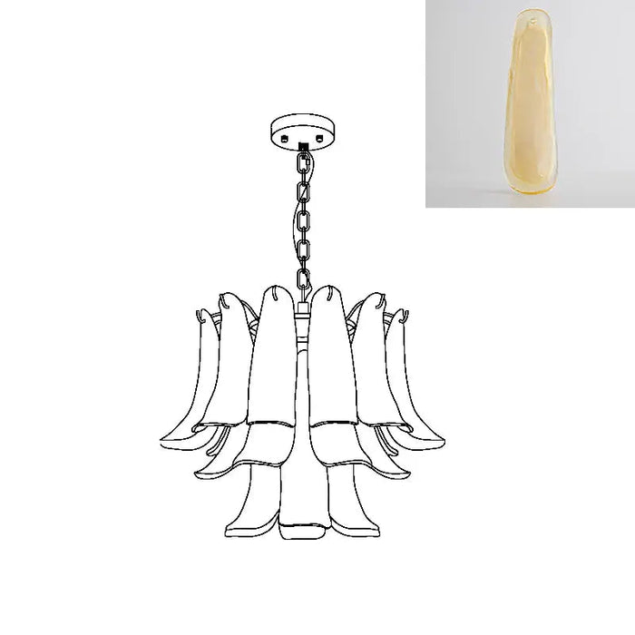 Murano Glass Leaf Chandelier - Simprolos