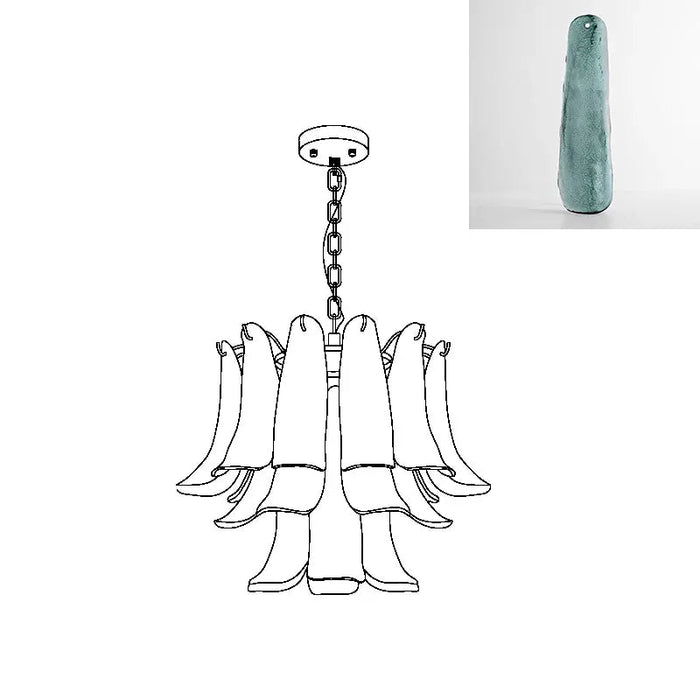 Murano Glass Leaf Chandelier - Simprolos