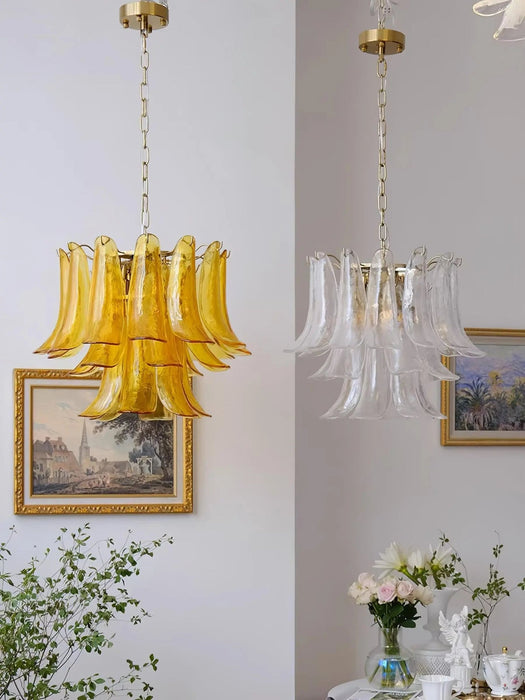 Murano Glass Leaf Chandelier - Simprolos