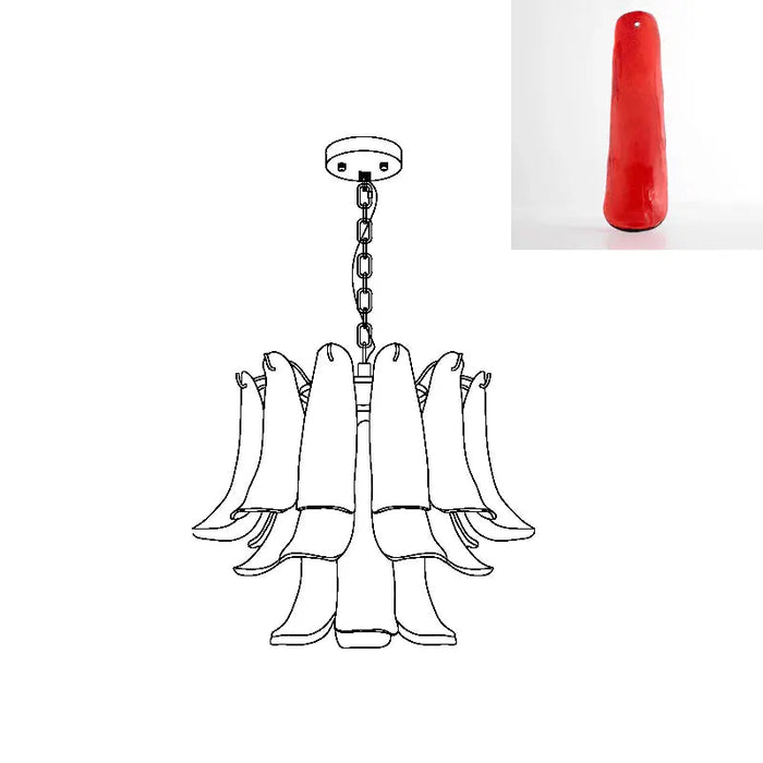 Murano Glass Leaf Chandelier - Simprolos