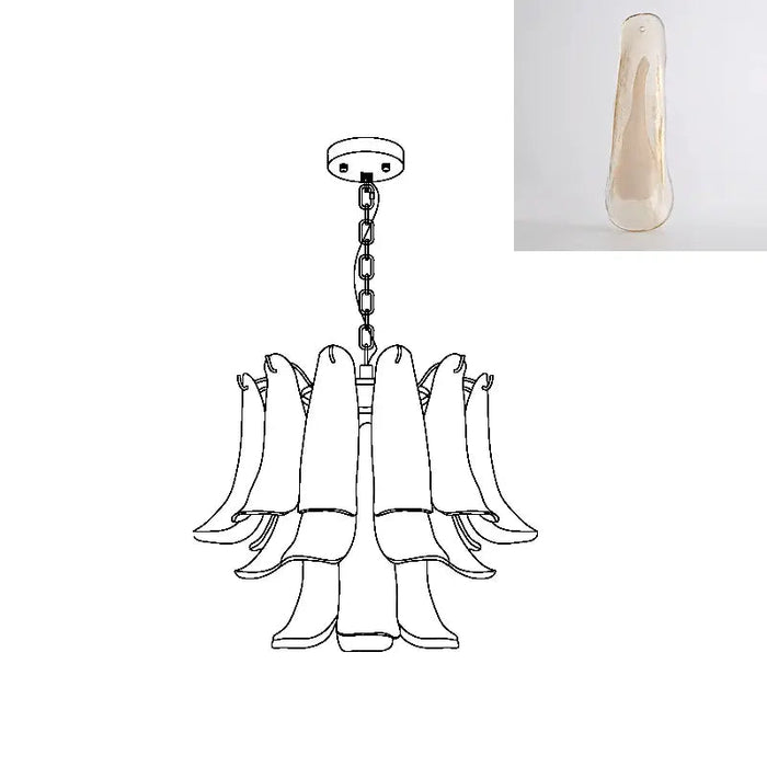 Murano Glass Leaf Chandelier - Simprolos
