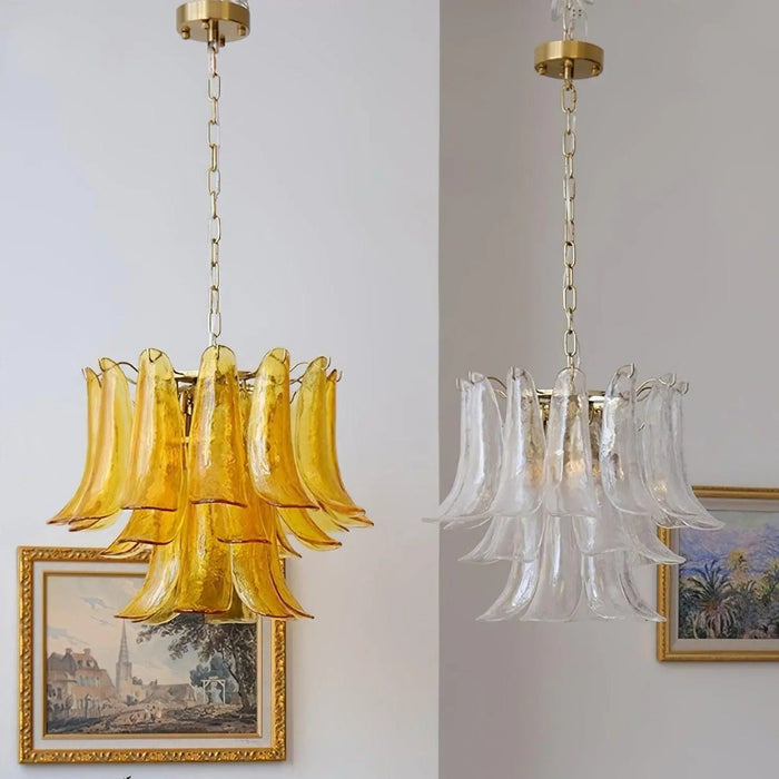 Murano Glass Leaf Chandelier - Simprolos
