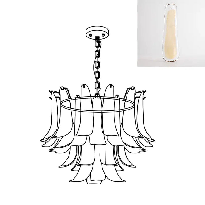 Murano Glass Leaf Chandelier - Simprolos