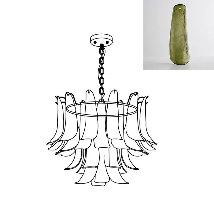 Murano Glass Leaf Chandelier - Simprolos