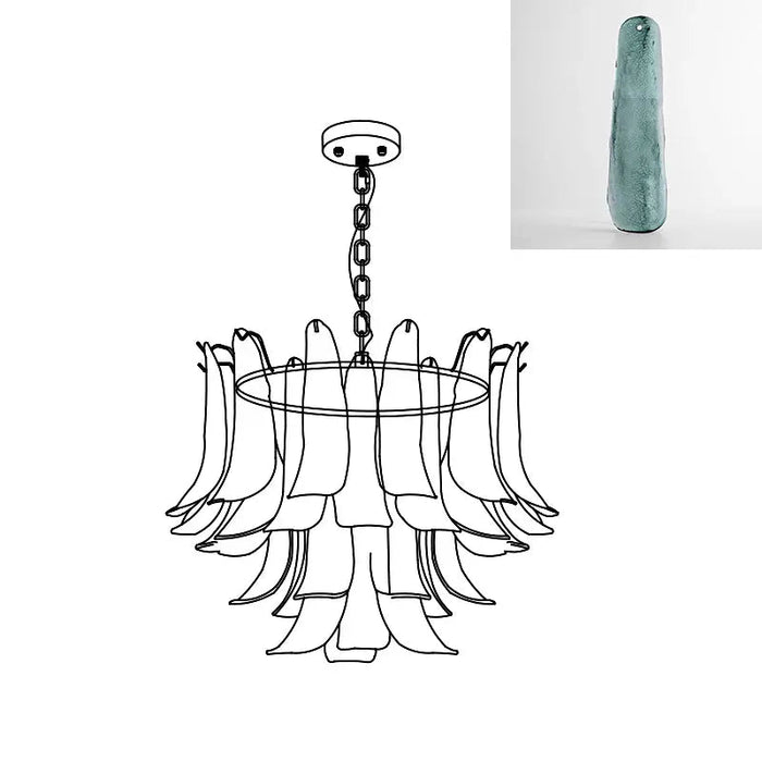 Murano Glass Leaf Chandelier - Simprolos