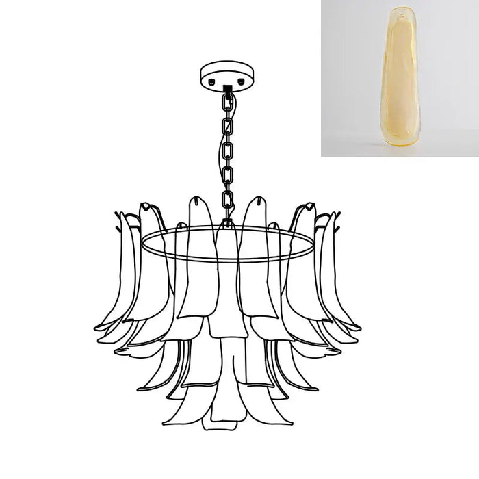 Murano Glass Leaf Chandelier - Simprolos