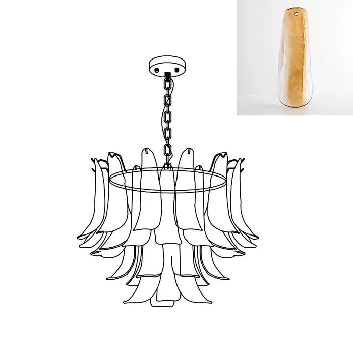 Murano Glass Leaf Chandelier - Simprolos