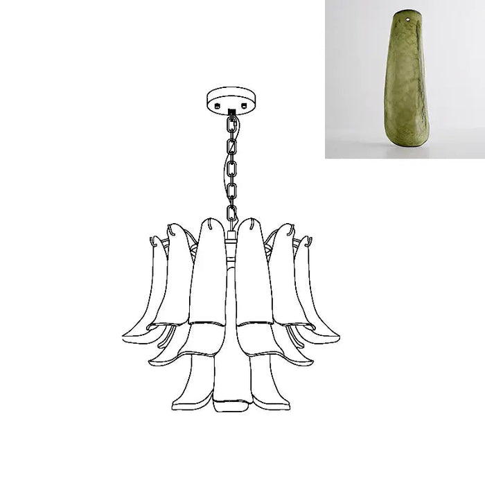 Murano Glass Leaf Chandelier - Simprolos