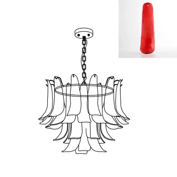 Murano Glass Leaf Chandelier - Simprolos