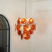 Murano Orange Disk Glass Chandelier - Simprolos