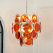 Murano Orange Disk Glass Chandelier - Simprolos