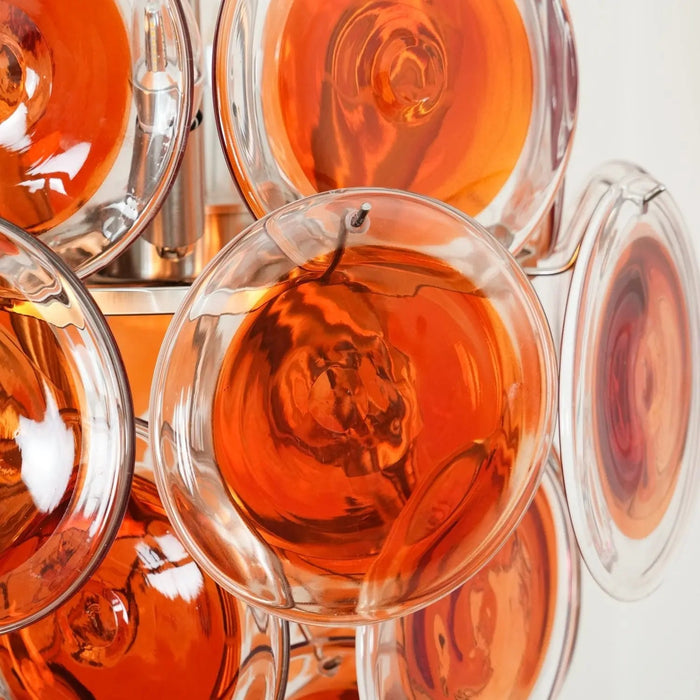 Murano Orange Disk Glass Chandelier - Simprolos