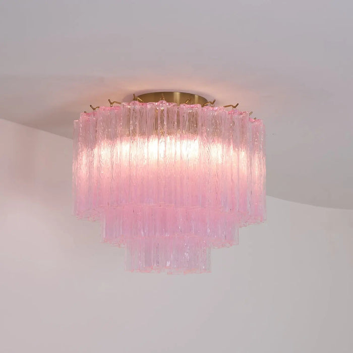 Murano Pink Glass Ceiling Light - Simprolos