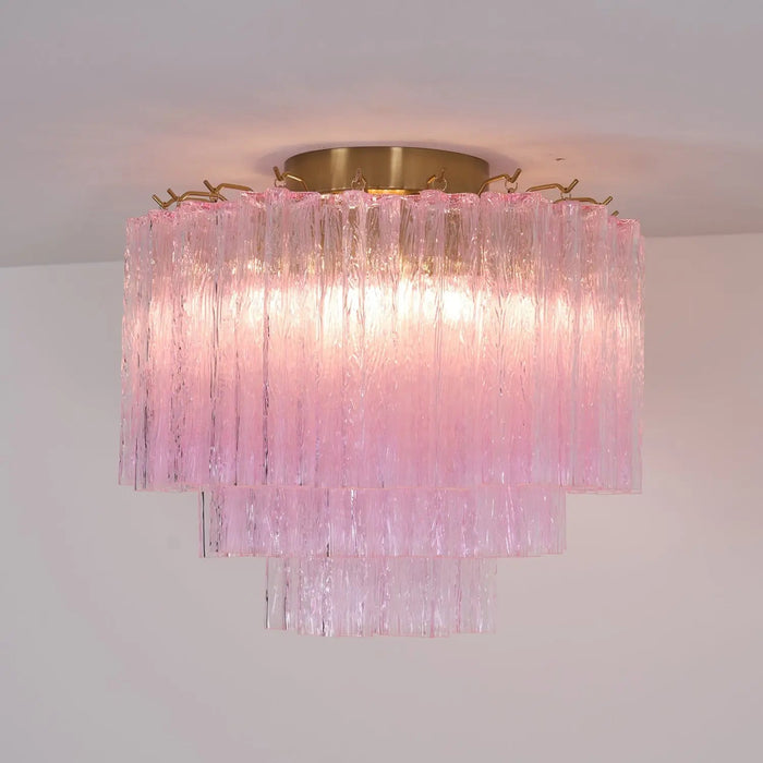 Murano Pink Glass Ceiling Light - Simprolos