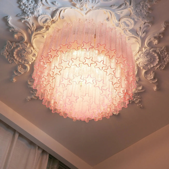 Murano Pink Glass Ceiling Light - Simprolos