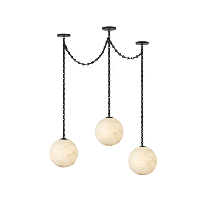 ndustrial Alabaster Orb Chain Chandelier - Simprolos