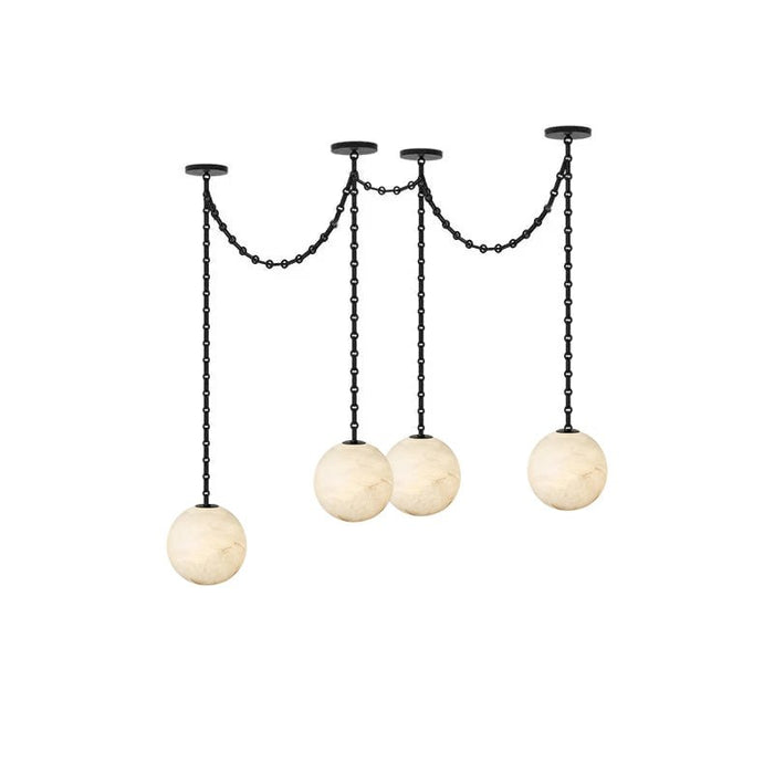 ndustrial Alabaster Orb Chain Chandelier - Simprolos