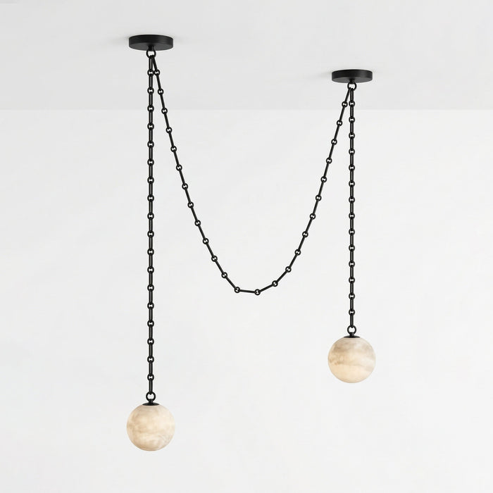 ndustrial Alabaster Orb Chain Chandelier Vakkerlight