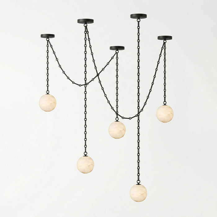 ndustrial Alabaster Orb Chain Chandelier Vakkerlight