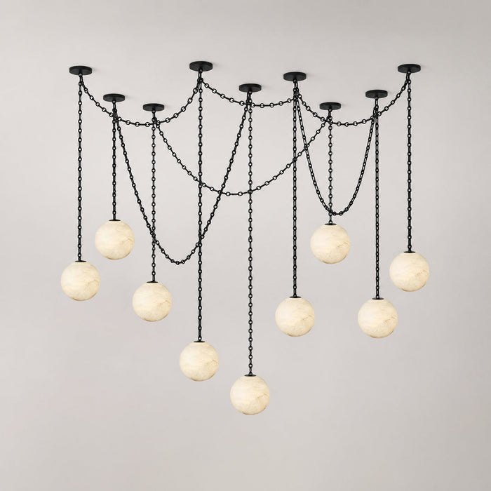 ndustrial Alabaster Orb Chain Chandelier Vakkerlight