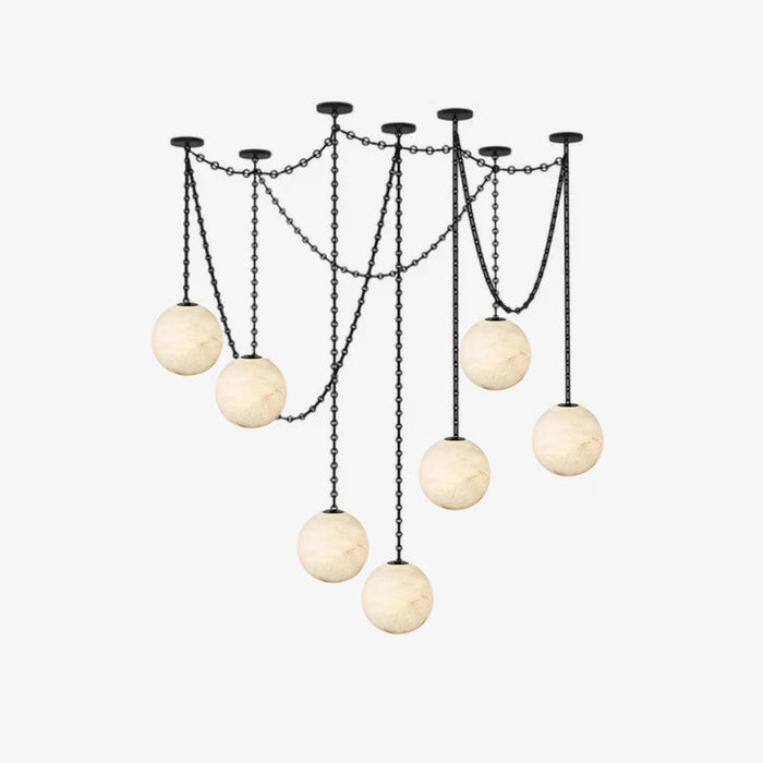 ndustrial Alabaster Orb Chain Chandelier Vakkerlight