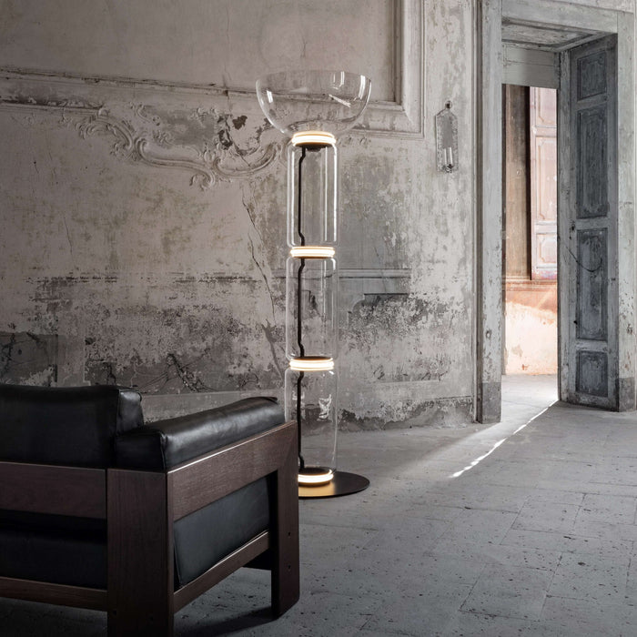 Bamboo Glass Floor Lamp