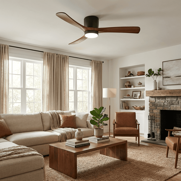 Nordic Wooden Ceiling Fan Light - Simprolos