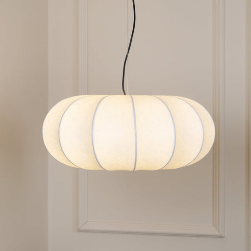 Oblate Silk Pendant Lamp - Simprolos