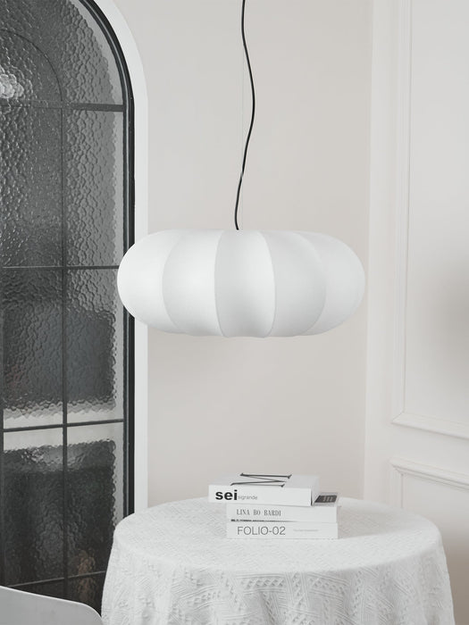 Oblate Silk Pendant Lamp - Simprolos