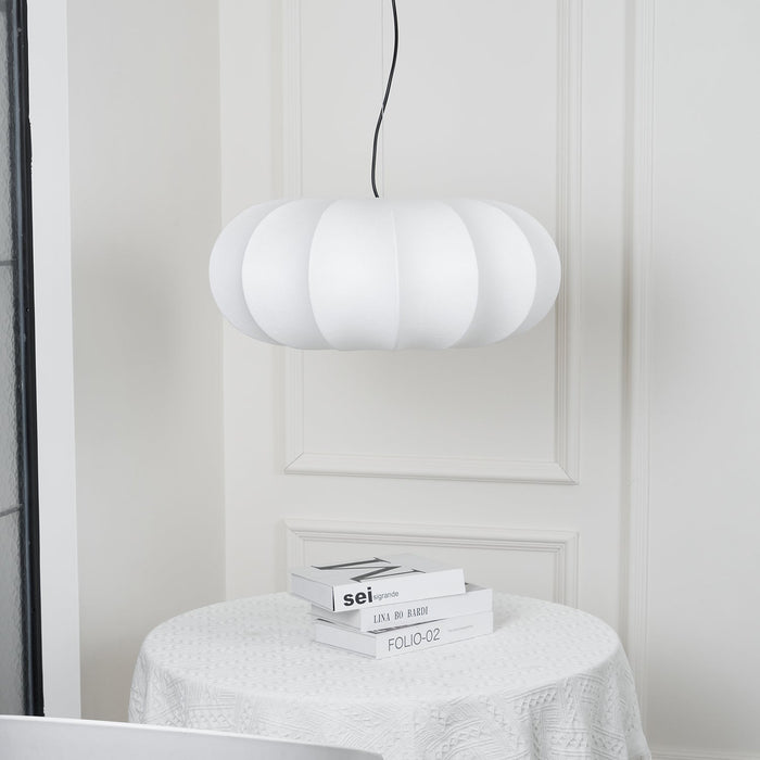 Oblate Silk Pendant Lamp - Simprolos
