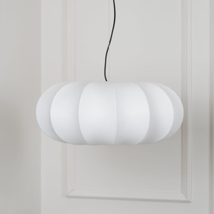 Oblate Silk Pendant Lamp - Simprolos