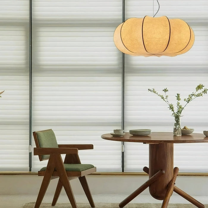 Oblate Silk Pendant Lamp - Simprolos