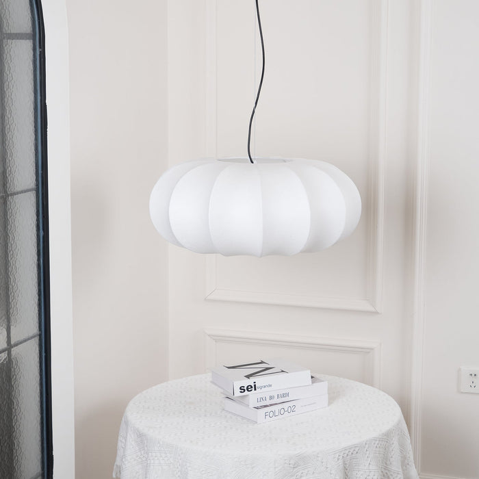 Oblate Silk Pendant Lamp - Simprolos