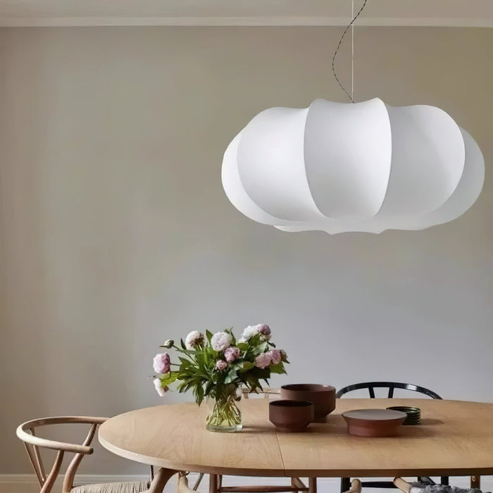 Oblate Silk Pendant Lamp - Simprolos
