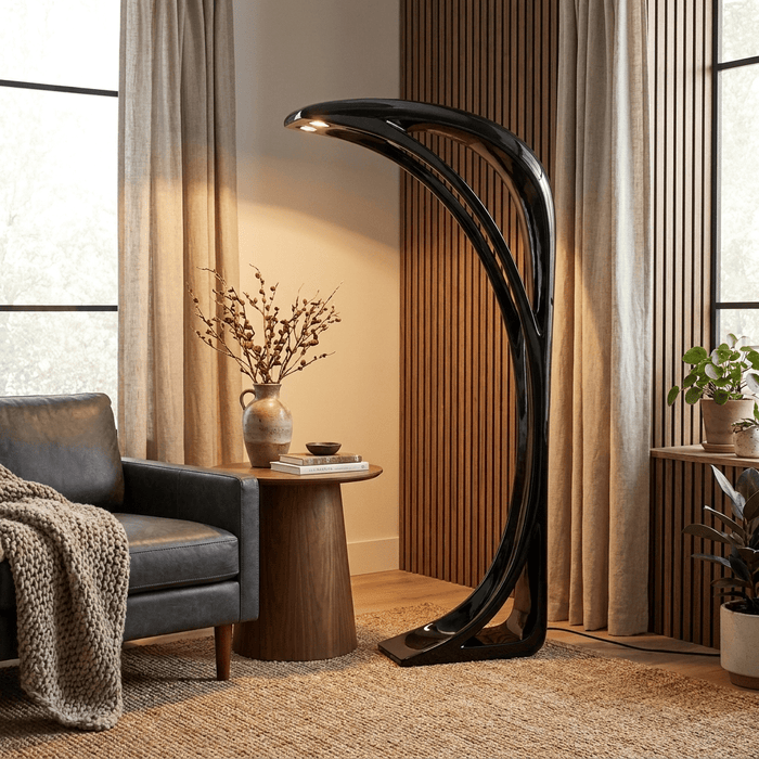 Obsidian Curve Floor Lamp - Simprolos