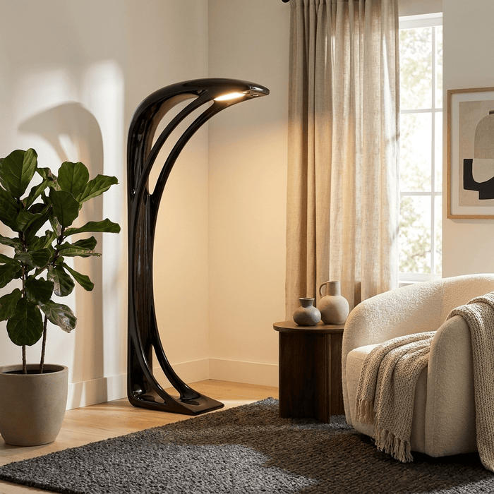 Obsidian Curve Floor Lamp - Simprolos