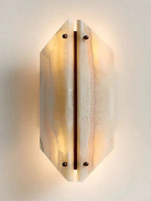 Onyxa Crest Alabaster Wall Lamp - Simprolos