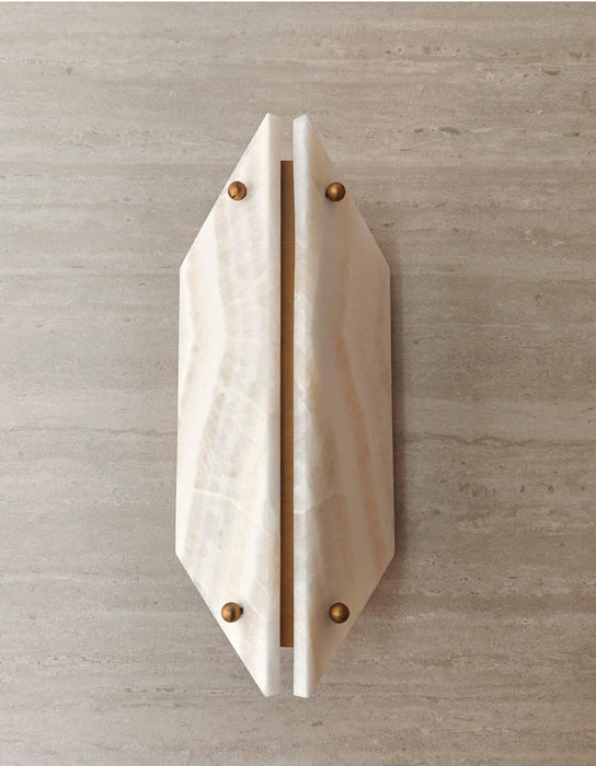 Onyxa Crest Alabaster Wall Lamp - Simprolos