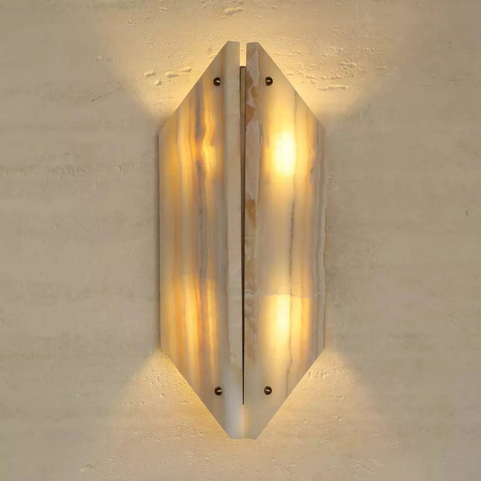 Onyxa Crest Alabaster Wall Lamp - Simprolos