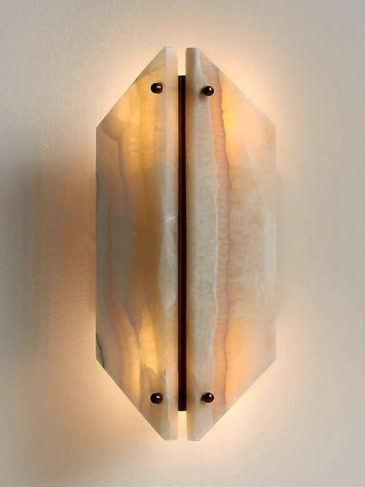 Onyxa Crest Alabaster Wall Lamp - Simprolos