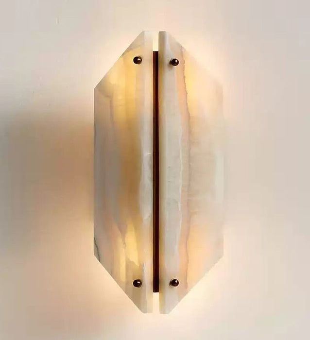 Onyxa Crest Alabaster Wall Lamp - Simprolos