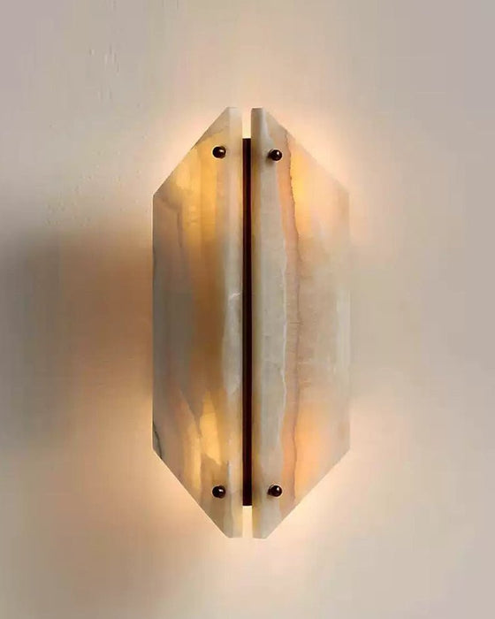 Onyxa Crest Alabaster Wall Lamp - Simprolos