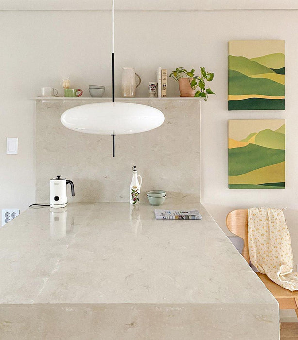 Opal Disc Suspension Lamp - Simprolos