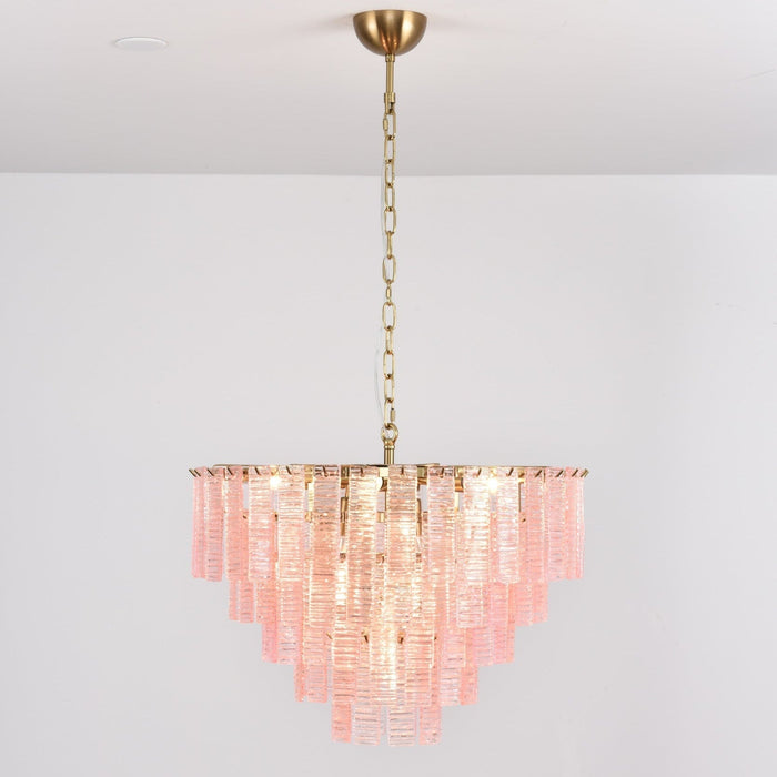 Opalora Pink Glass Chandelier - Simprolos