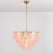 Opalora Pink Glass Chandelier - Simprolos