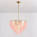 Opalora Pink Glass Chandelier - Simprolos
