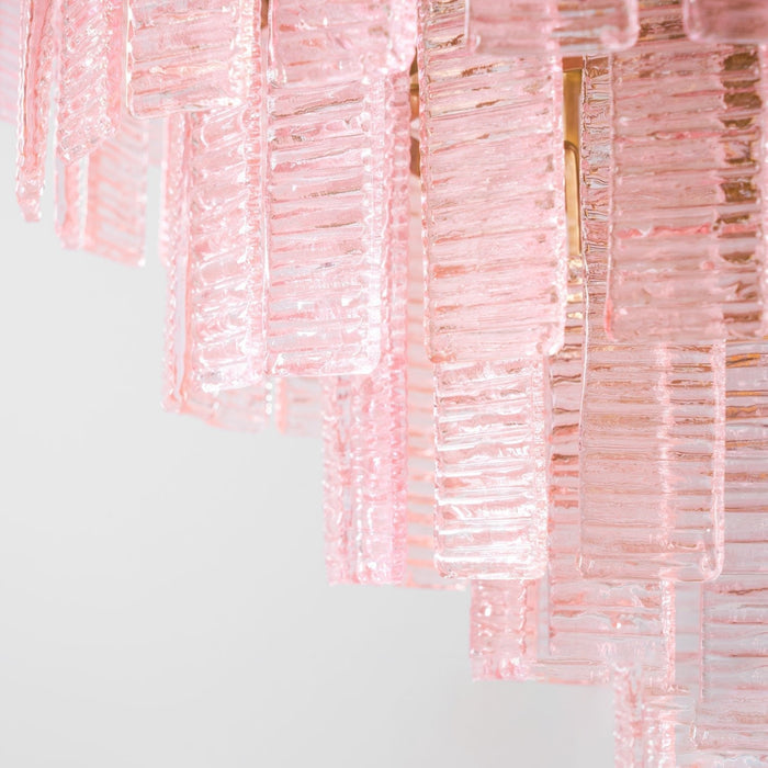 Opalora Pink Glass Chandelier - Simprolos