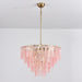 Opalora Pink Glass Chandelier - Simprolos