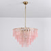 Opalora Pink Glass Chandelier - Simprolos