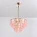 Opalora Pink Glass Chandelier - Simprolos